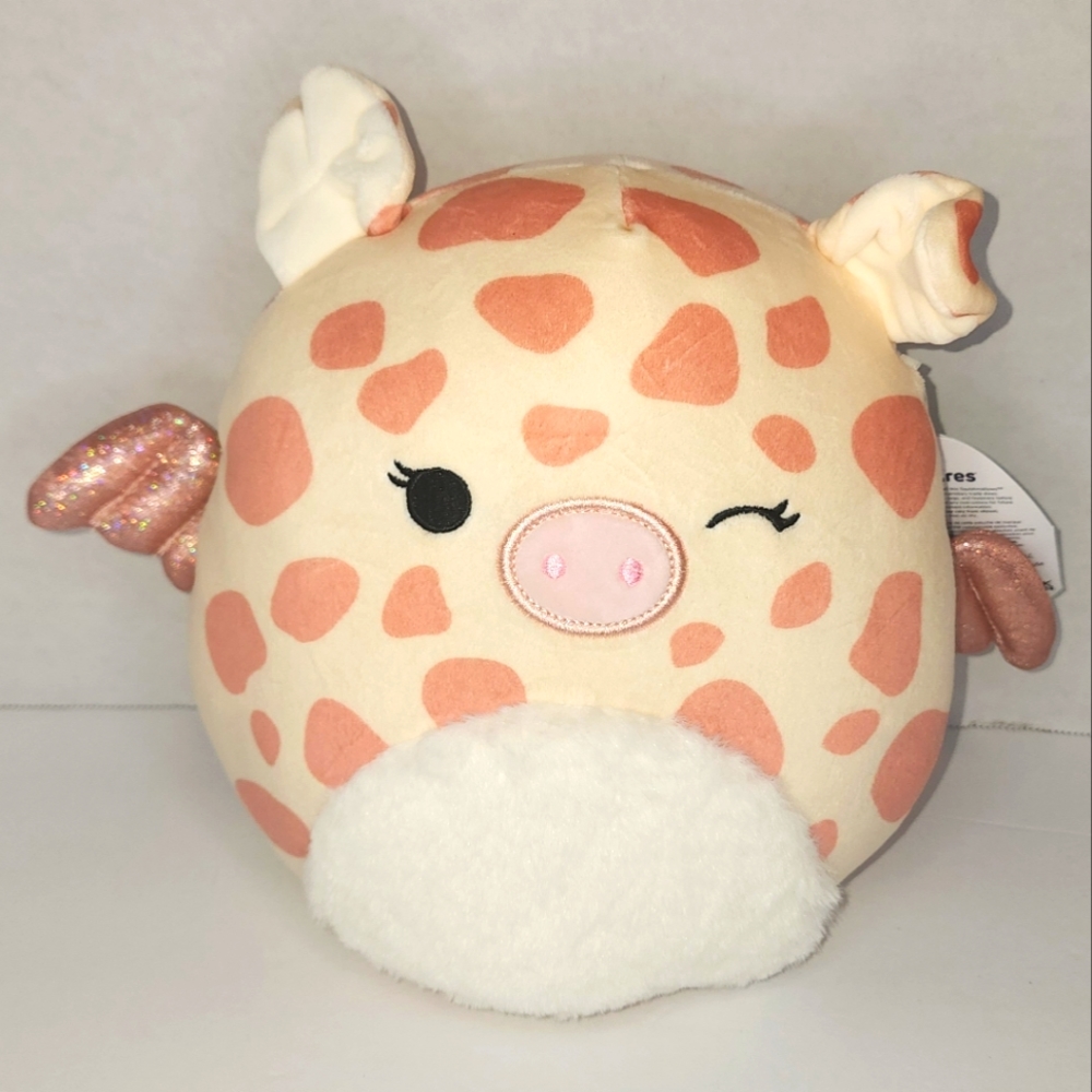 MARCY 🐷 🪽 FTM ☆ Flying Pig w Glitter Wings & Fur Original Squishmallow ☆ NWT ☆